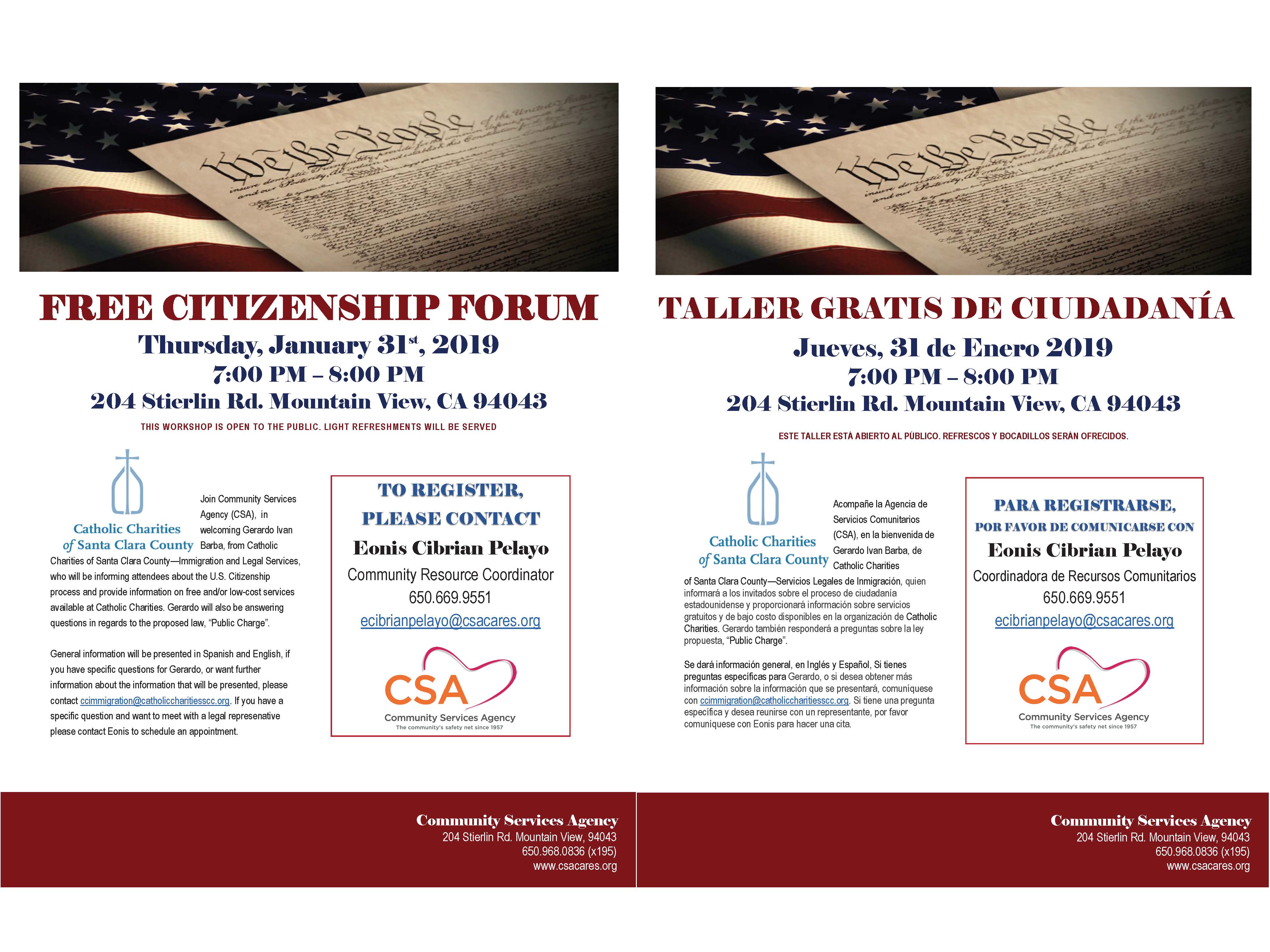 Free Citizenship Forum Flyer