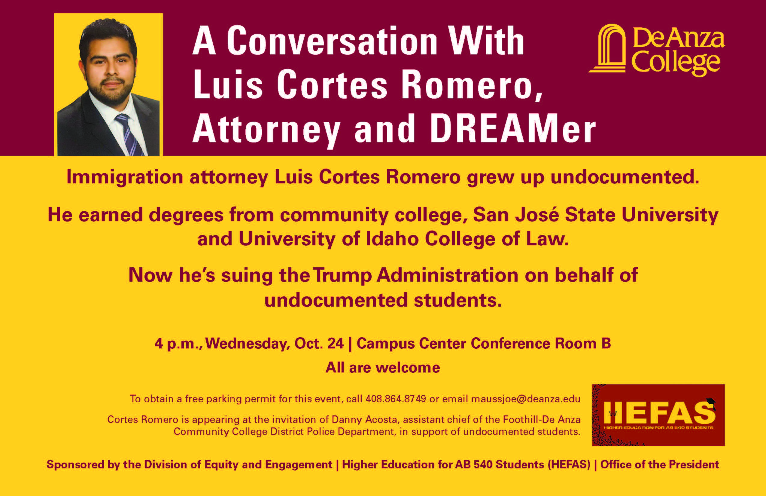 A Conversation with Luis Cortes Romero Flyer