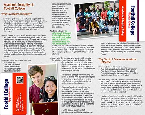 Academic Integrity at Foothill College pamplet cover