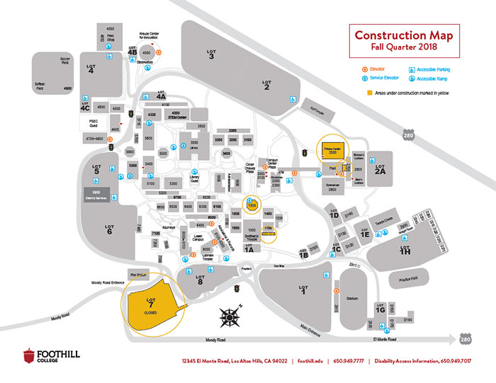 Campus Map with construction areas