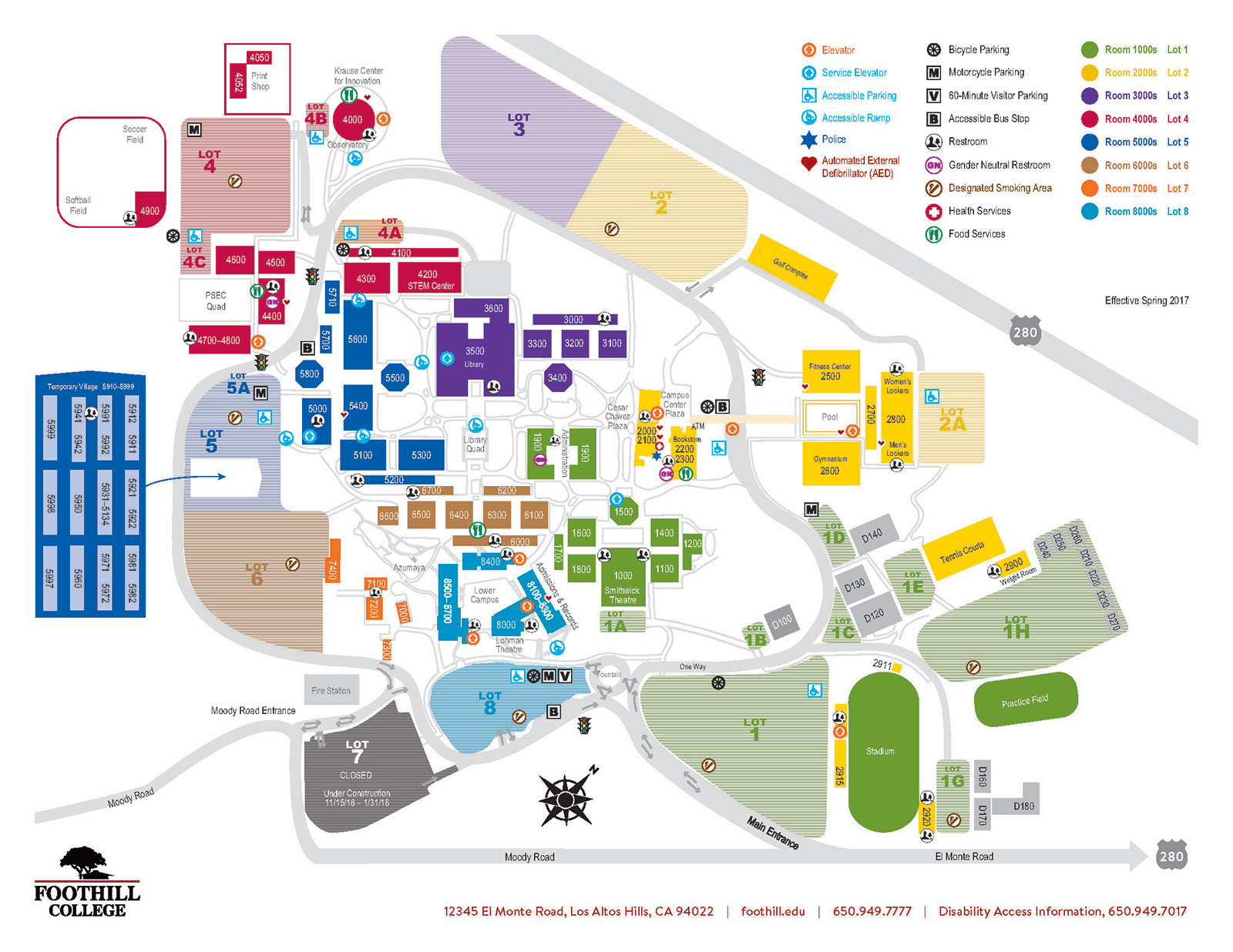 Foothill Campus Map