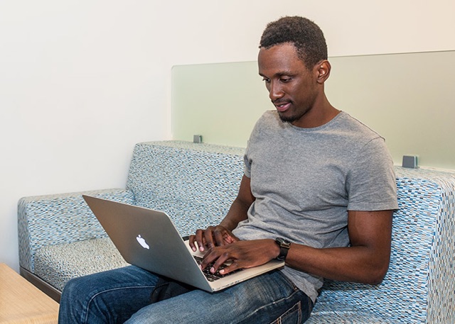 student at computer