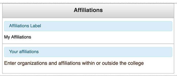 affiliation snippet table