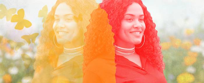 double image of young black woman